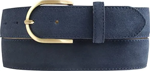 BELTINGER Damen-Gürtel aus Veloursleder 3,5 cm in blau von BELTINGER