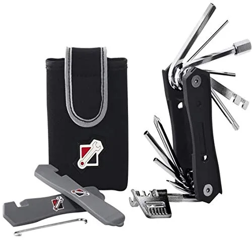 Crivit Fahrrad Werkzeug mit 16 Funktionen Gürteltasche Chrom-Vanadium-Stahl