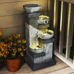 Springbrunnen Outdoor Gartenbrunnen mit LED Beleuchtung