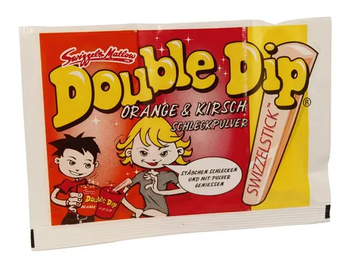 Double Dip Süßigkeit, Double Dip DOK Schleckpulver Orange & Kirsche 24er Pack x18g Packung