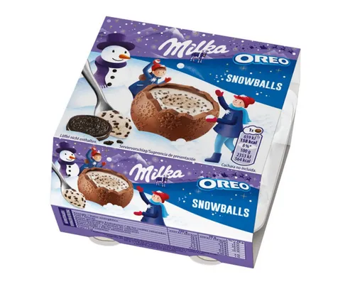 Milka Snowballs OREO – Weihnachtsschokolade zum Auslöffeln – 112g