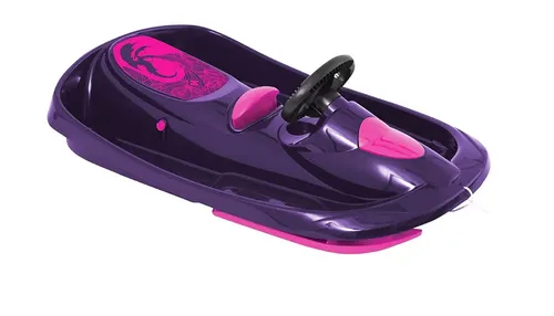 Spiel AG Bob Lenkbob SNO Dragon violett - Lenkschlitten mit Bremse und Lenkrad, hervorragende Fahreigenschaften und stabile Ausführung für sicheren Spaß auf der Piste