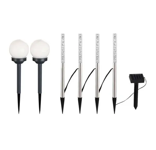 6er Set LED Solar Lampen Kugel Design für Außen