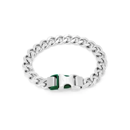 Armani Exchange Herren Edelstahl Armband - Elegantes Edelstahlarmband in Silber mit gebürstetem Finish, ideal für stilbewusste Herren. Verstellbare Länge für perfekten Sitz.