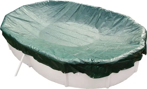 Hochwertige Abdeckplane Oval 490x300 cm Grün für Pool - Sonstiges Poolzubehör, besonders reißfeste und UV-stabilisierte Abdeckplane, schützt Ihren Pool optimal im Sommer und Winter, inklusive Befestigungsmaterial für einfache Handhabung.