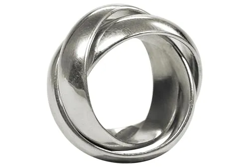 SILBERMOOS Silberring XL Verspielter Dreierring – 925 Sterling Silber, Größe 68 - Eleganter Dreierring aus 925 Sterling Silber, ideal für stilbewusste Frauen, Größe 68, ein echter Blickfang!