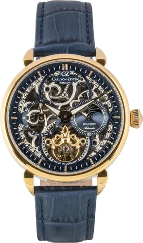 Carl von Zeyten Automatikuhr Neukirch CVZ0005GBLS - Elegante Herrenuhr mit skelettiertem Zifferblatt, Automatik-Antrieb und 36 Std. Gangreserve. Made in Germany, ideal für festliche Anlässe.
