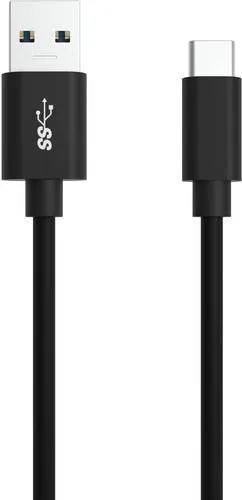 Ansmann USB-Kabel USB 3.2 Gen1 USB-A Stecker, USB-C Stecker 1.20 m Schwarz Aluminium-Stecker, TPE-Mantel, beidseitig verwendbarer Stecker 1700-0080