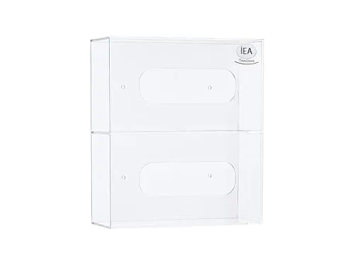 IEA Medical Handschuhspender 2 Fach, Handschuhhalter für Einweghandschuhe, Handschuhhalterung für Einmalhandschuhe, Wandhalterung Handschuhe