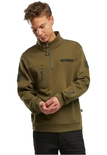 Brandit Tactical Troyer Olive Gr. 4XL - Funktionsjacke aus hochwertigem brushed Fleece mit praktischen Taschen und elastischen Bündchen für hohen Tragekomfort, ideal für Outdoor-Aktivitäten.