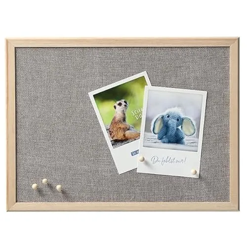 Pinnwand aus Leinen und Kiefernholz, 30 x 40 cm von Basera