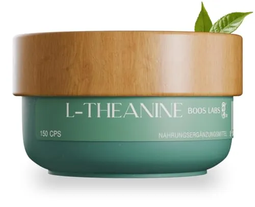 BOOS LABS L Theanin Aminosäure I 200mg I 150 vegane Kapseln I 1 Kapsel pro Tag I L-Theanin Kapseln Hochdosiert I Camellia Sinensis - Alternative zu Ashwagandha