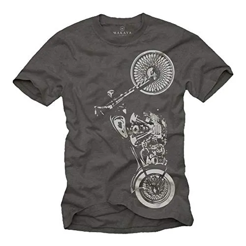 Motorrad T-Shirt für Herren Grau/Männer XL