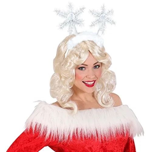 NET TOYS Haarreif mit Schneeflocken Weihnachtself Weihnachten Schnee Haarreifen Schneeflocke Haarschmuck Schneekönigin Accessoire Kostüm Kopfschmuck