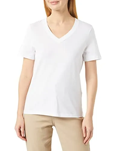 SELECTED FEMME Damen Slfessential V-neck Tee Noos T Shirt, Bright White, L EU
