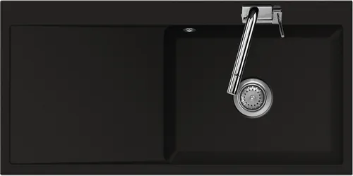 Flächenbündige Spüle MERA 100 SL F Schiefer Becken rechts von systemceram