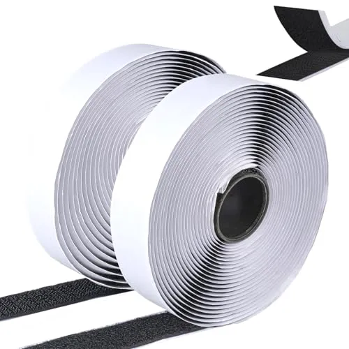 Ysibbon Klettband Selbstklebend 10M, Doppelseitig Klettverschluss Selbstklebend, Extra Starkes Klett Klebeband mit 20mm Breitem Heavy Selbstklebendes Klebepad (Schwarz, 2cmx10m)