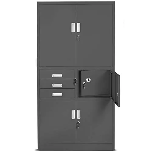 Jan Nowak Aktenschrank mit Tresor, 3 Schubladen - Flache Aktenschubladen mit robustem Design und integriertem Tresor für sichere Aufbewahrung von Dokumenten und Wertsachen.