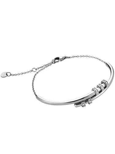 Esprit Damen Armband ESBR00342117 aus Edelstahl mit Zirkonia - Elegantes Armband aus Edelstahl in Silber und Weiß, verziert mit funkelnden Zirkonia-Steinen – perfekt für jeden Anlass!