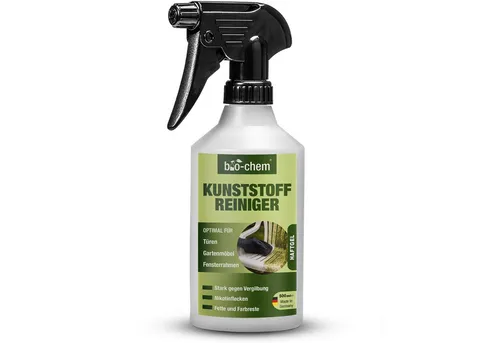 bio-chem bio-chem Kunststoffreiniger – gegen Vergilbungen & Nikotin Kunststoffreiniger (Einzelprodukt, [- Kunststoffreiniger 0.5 l Handsprayflasche Haftet gut – viskose, gelartige Konsistenz)