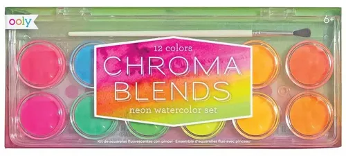 Produktbild Farby akwarelowe neonowe 12 farb + pędzelek Kolorowe Baloniki 810078030034
