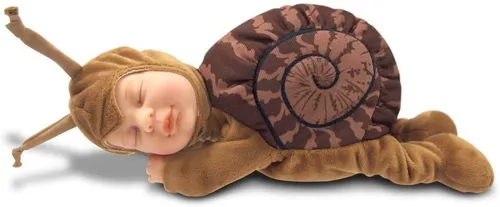 ANNE GEDDES Baby Puppe Schnecke Braun - 23 cm - Künstlerpuppe, handgefertigt und mit Liebe zum Detail, ideal für Sammler und als besonderes Geschenk.