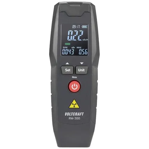 VOLTCRAFT RM-300 Geigerzähler - Elektrische Messgeräte: Präziser Geigerzähler zur Überwachung von Beta-, Gamma- und Röntgenstrahlen mit akustischem Warnton für sofortige Sicherheitswarnungen.
