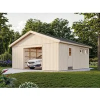 Einzelgarage Andre 28,5 m² ohne Tor - Gartenhäuser, Geräteschuppen & Carports - Robuste Holzgarage mit Satteldach, ideal zum Schutz Ihrer Fahrzeuge und Geräte.