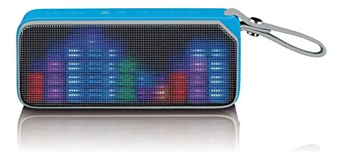 Lenco Bluetooth Lautsprecher BT-191: Tragbarer Stereo Lautsprecher mit Lichteffekt - Tragbarer Bluetooth-Lautsprecher mit spritzwassergeschütztem Design und Disco-Lichteffekt für unvergessliche Partys. Genießen Sie bis zu 8 Stunden Musik mit kraftvollen 7 Watt RMS.