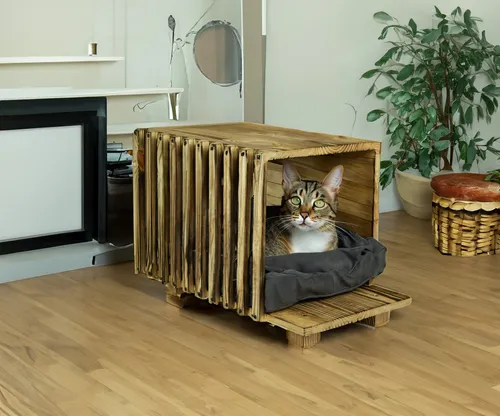 Kistenkolli Altes Land Allzweckkiste Katzenbett mit Kissen von Kistenkolli Altes Land