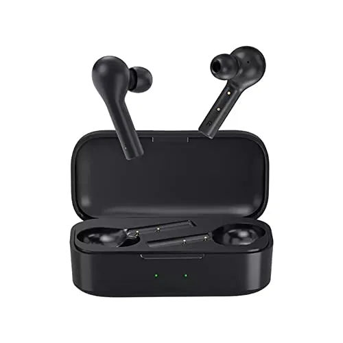 QCY T5 Kabellose In-Ear Kopfhörer Bluetooth 5.0 TWS mit Ladecase, 25 Stunden Spielzeit, True Wireless, kompatibel mit iPhone Samsung Huawei, Sport-Ohrhörer, Wasserdicht und Mikrofon, Schwarz