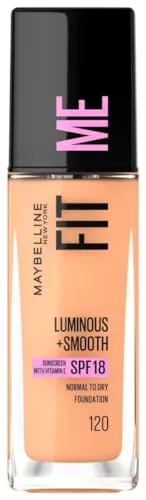 Maybelline New York Make Up, Fit Me! Foundation mit LSF18, Für makellose Haut, Alle Hauttypen, Nr. 120 Classic Ivory, 30 ml