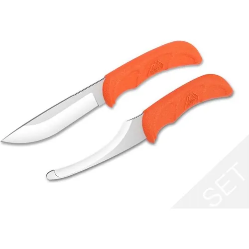 OUTDOOR EDGE JAEGER-PAIR SK/GUT, 12 cm - Jagdmesser Set - Jagdmesser mit fester Klinge, ideal für Jäger. Das Set bietet zwei bewährte Messer mit rutschfesten Griffen und einer praktischen Kombischeide für einfache Aufbewahrung.