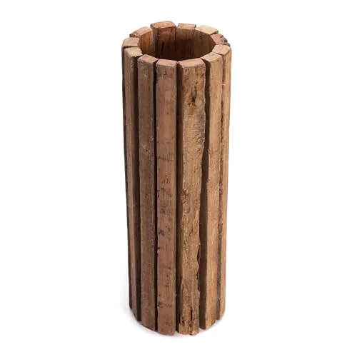 CREEDWOOD Kerzen SÄULE Spira 55 | Mahagoni/Teak Holz Unikat - Laterne aus massivem Mahagoni und Teakholz, handgefertigt und einzigartig, ideal für individuelle Dekoration und stimmungsvolle Beleuchtung in deinem Zuhause.