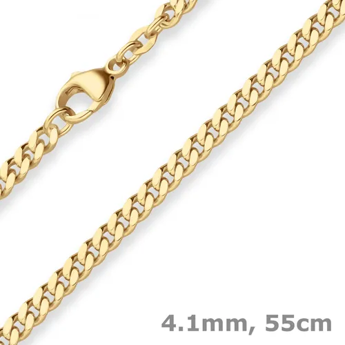 4,1mm Panzerkette Goldkette Collier Halskette aus 750 Gold Gelbgold 55cm