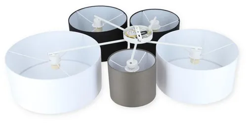 Trio Leuchten Deckenleuchte Hotel 693900517 - Elegante Stoffschirm in Weiß/Schwarz/Grau - Moderne Deckenleuchte für stilvolle Räume, exklusive Gestaltung mit einem eleganten Stoffschirm, ideal für Wohn- und Schlafzimmer.