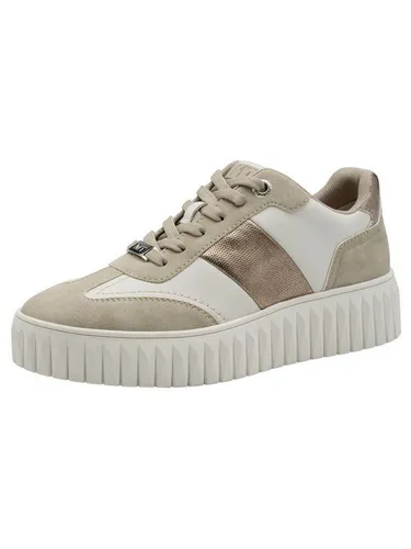 Marco Tozzi Damenschuhe Schnürschuhe Beige - Sportliche Schnürer in ivory comb. 436, ideal für Freizeitaktivitäten. Bequem mit Blockabsatz und aus hochwertigem Synthetikmaterial.