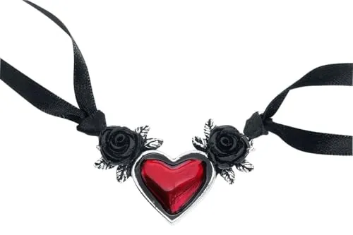 Alchemy Gothic Blood Heart Frauen Halsband Standard Hartzinn Geschenke, Gothic