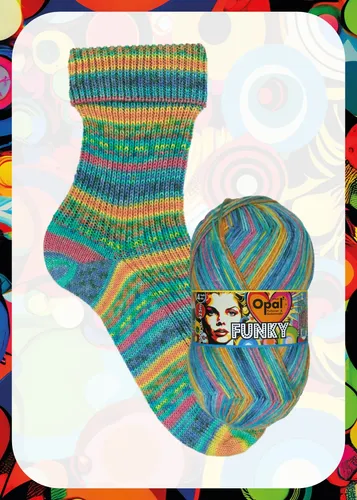 Produktbild Sockenwolle 4-fach Opal Funky Farbe 11580  tanzende Märchenschuhe