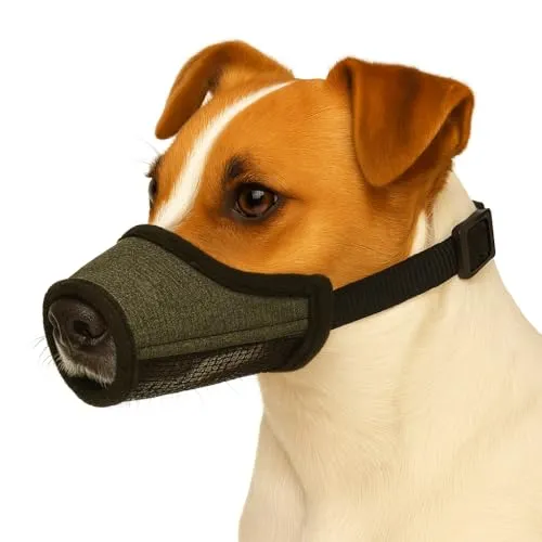 Maulkorb Hund – Nobit Kaki XS – 11×8 cm – Schnauzenumfang 36–45 cm – Nylon verstellbar mit atmungsaktivem Mesh – Steckschnalle – Flamingo