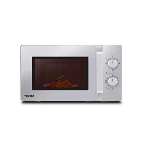 Toshiba MW2-MG20PF(SL) Mikrowellenherd - Mikrowelle mit 3-in-1-Funktion: Grillen, Auftauen und Aufwärmen in einem Gerät. 20 L Kapazität und 5 Leistungsstufen für vielseitige Kochmöglichkeiten.