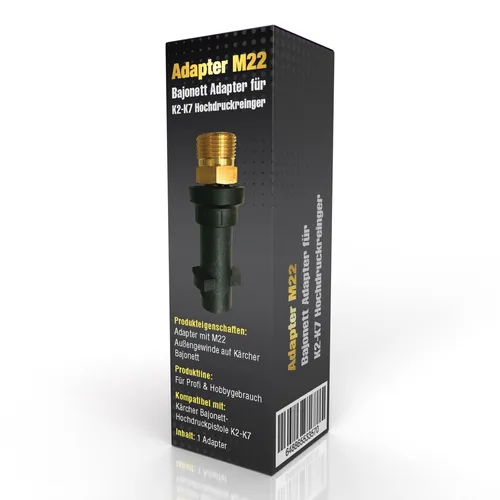 Bajonett Adapter A für Kärcher Hochdruckreiniger Kunststoff mit Messinggewinde