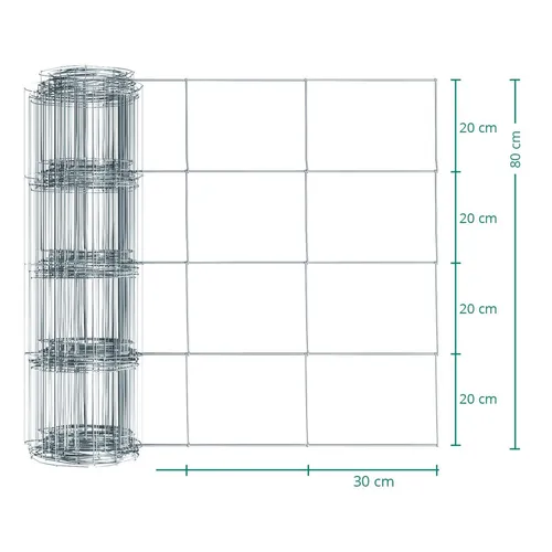 Wildzaun 50m Drahtgeflecht 80/05/30 verzinkt Knotengeflecht Forstzaun Draht Zaun