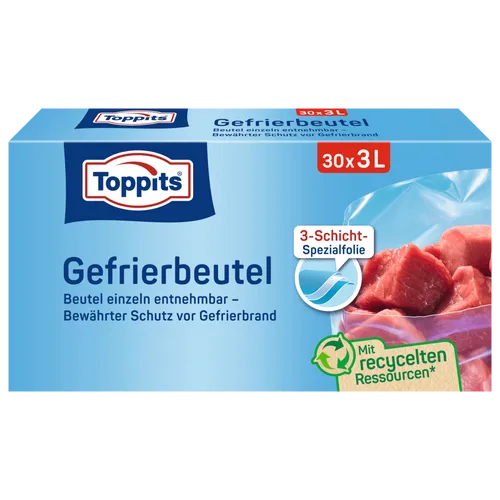 Toppits Gefrierbeutel 30 Stück 3,0 l