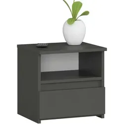 AKORD Nachttisch CL1 40 cm – Elegante Nachtkommode mit 1 Schublade - Nachttisch in modernem Design, ideal für kleine Schlafzimmer. Mit kratzfester Oberfläche und viel Stauraum durch grifffreie Schublade.