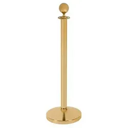 Showdown-Displays Personenleitsystem gold aus Aluminium - Hochwertiges Personenleitsystem aus Aluminium mit 4 Ösen für Kordeln. Ideal für Gastronomie, Hotels und Arztpraxen. Beliebig erweiterbar mit schwerem Metallständer für optimale Stabilität.