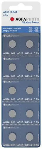 AgfaPhoto Knopfzelle LR 44 1.5V 10 St. Alkali-Mangan AG13