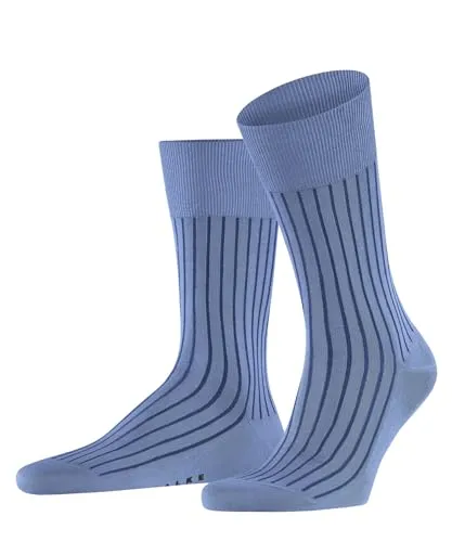 FALKE Herren Socken Shadow M So Baumwolle gemustert 1 Paar, Blau Cornflower Blue 6554, 45-46