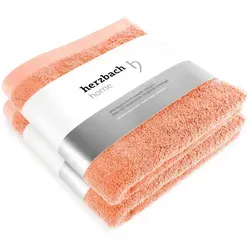 Herzbach Home Handtuch, Koralle, Textil, 50x100 cm, Badtextilien, Handtücher