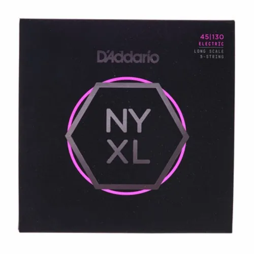 D'Addario NYXL45130 E-Bass Saiten - Zubehör für Gitarre & Bass, Regular Light Saiten für 5-Saiter Long Scale E-Bass mit einzigartigem NY Steel Kern für verbesserte Stimmstabilität und Klangqualität.